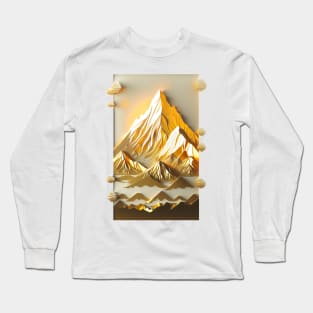 Paper quilling art - Abstract Golden mountains Long Sleeve T-Shirt